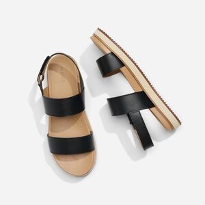 Nisolo Go To Sandal Flatform Slingback Black Leather Womens Size 10 NIB